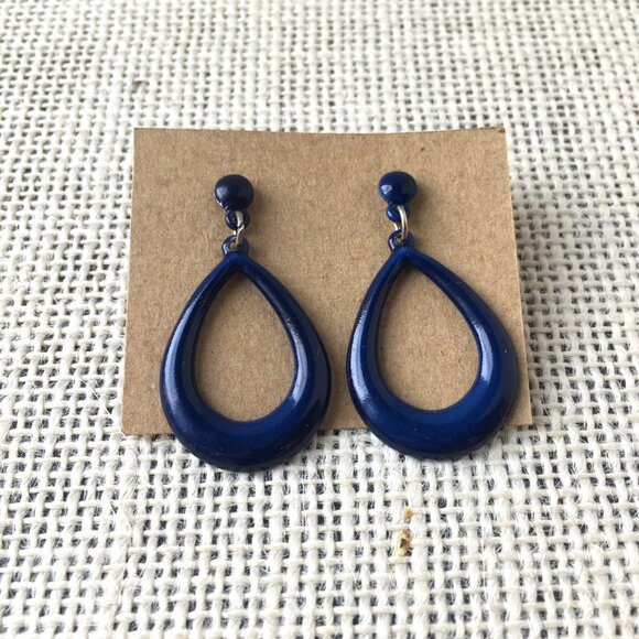 Navy Blue Dangly Earrings ~ **2 for $20** - Picture 2 of 4